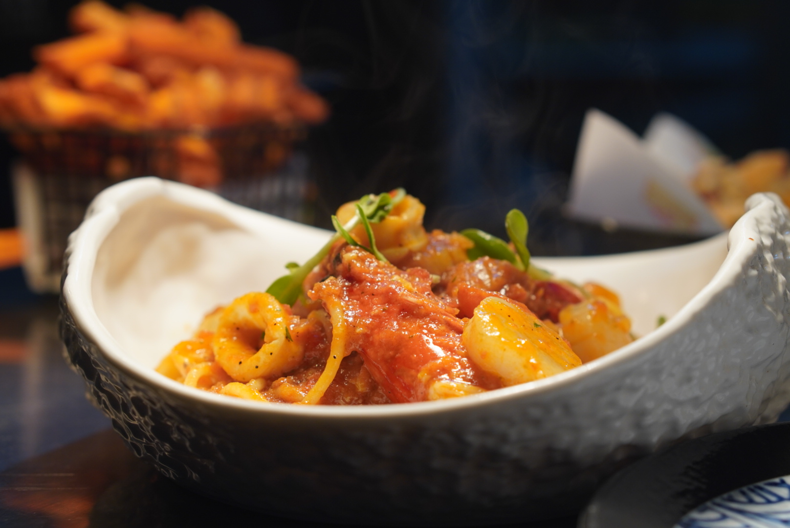 Fresh seafood at Tree Bay